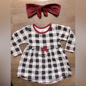 Girls 2T long sleeve dress with matching headband